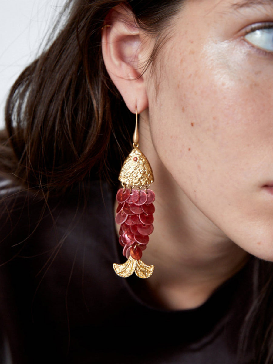 Vintage Fish-shaped Tassel Earrings｜Awaytr®