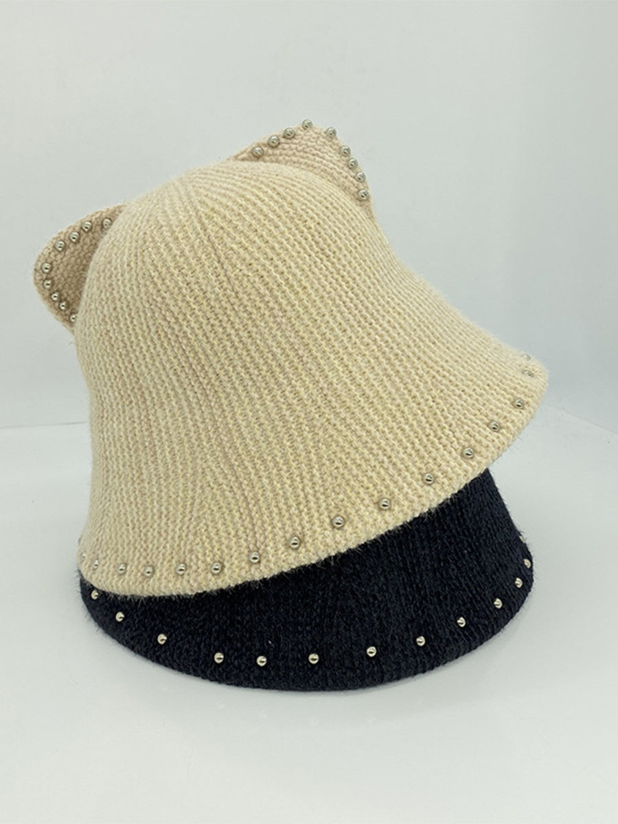 Cute Knitted Fisherman Hat With Cat Ears｜Awaytr®