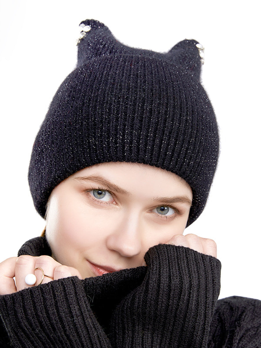 Autumn And Winter Knitted Diamond Hat｜Awaytr®