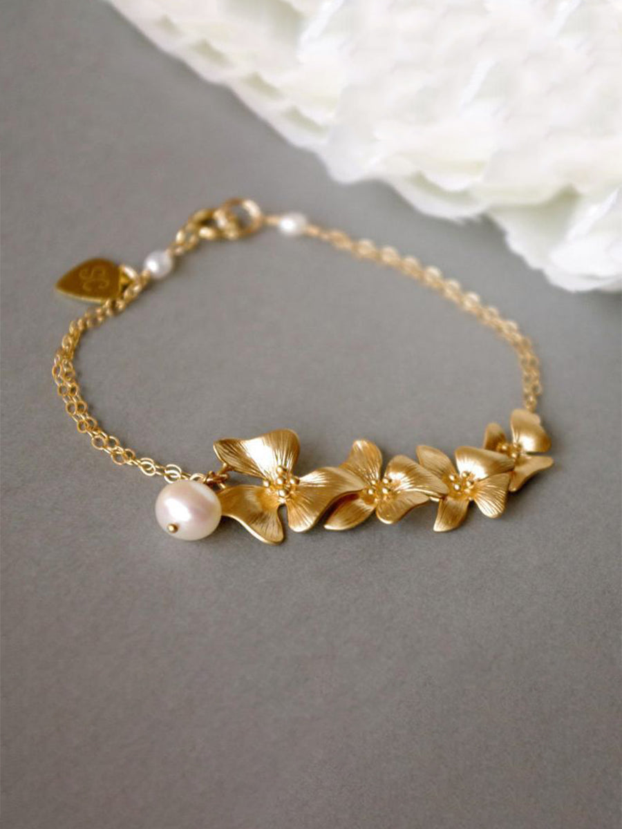 Flower Inlaid Pearl Bracelet｜Awaytr®