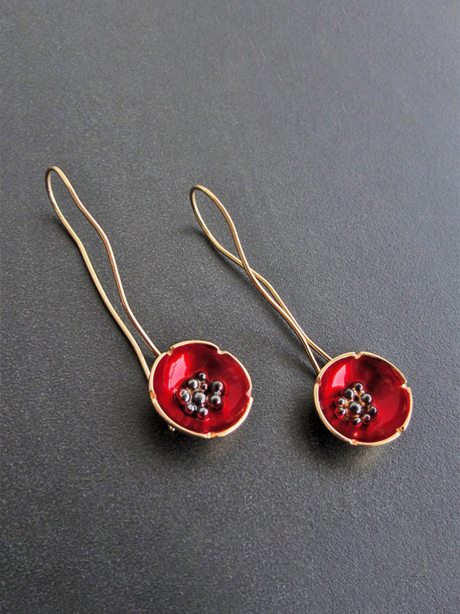 Simple Two-tone Flower Drip Earrings｜Awaytr®