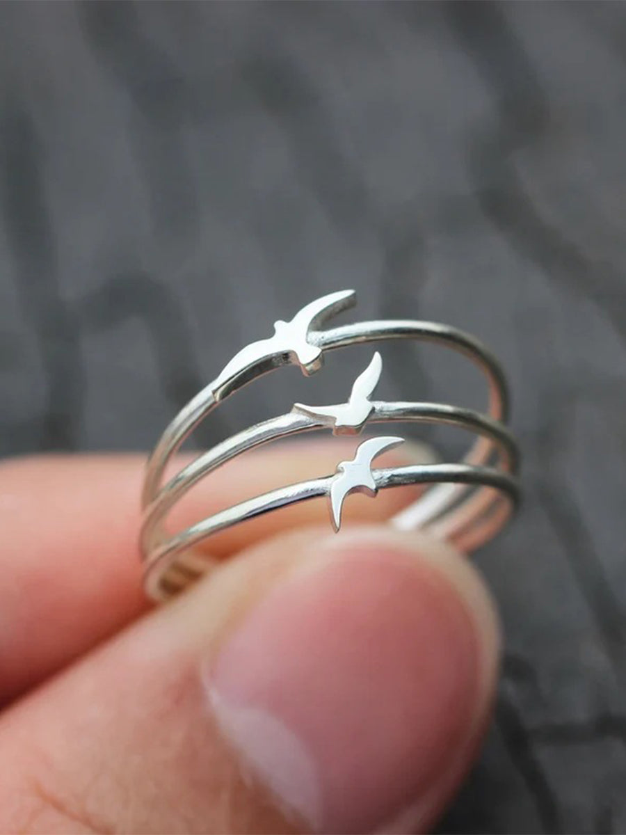 Simple Three-piece Seagull Ring｜Awaytr®