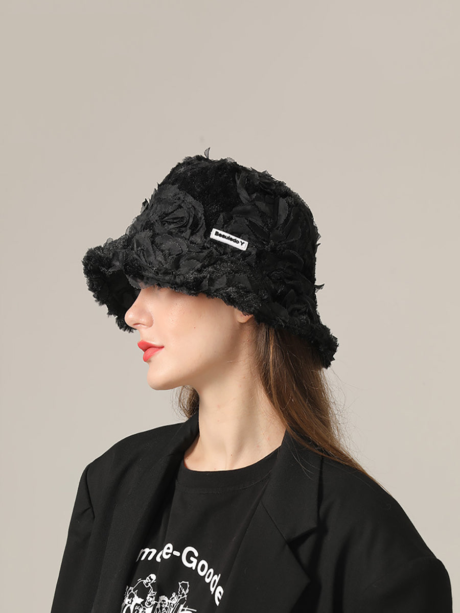 Autumn and Winter Vintage Black Lace Flower Fisherman Hat｜Awaytr®