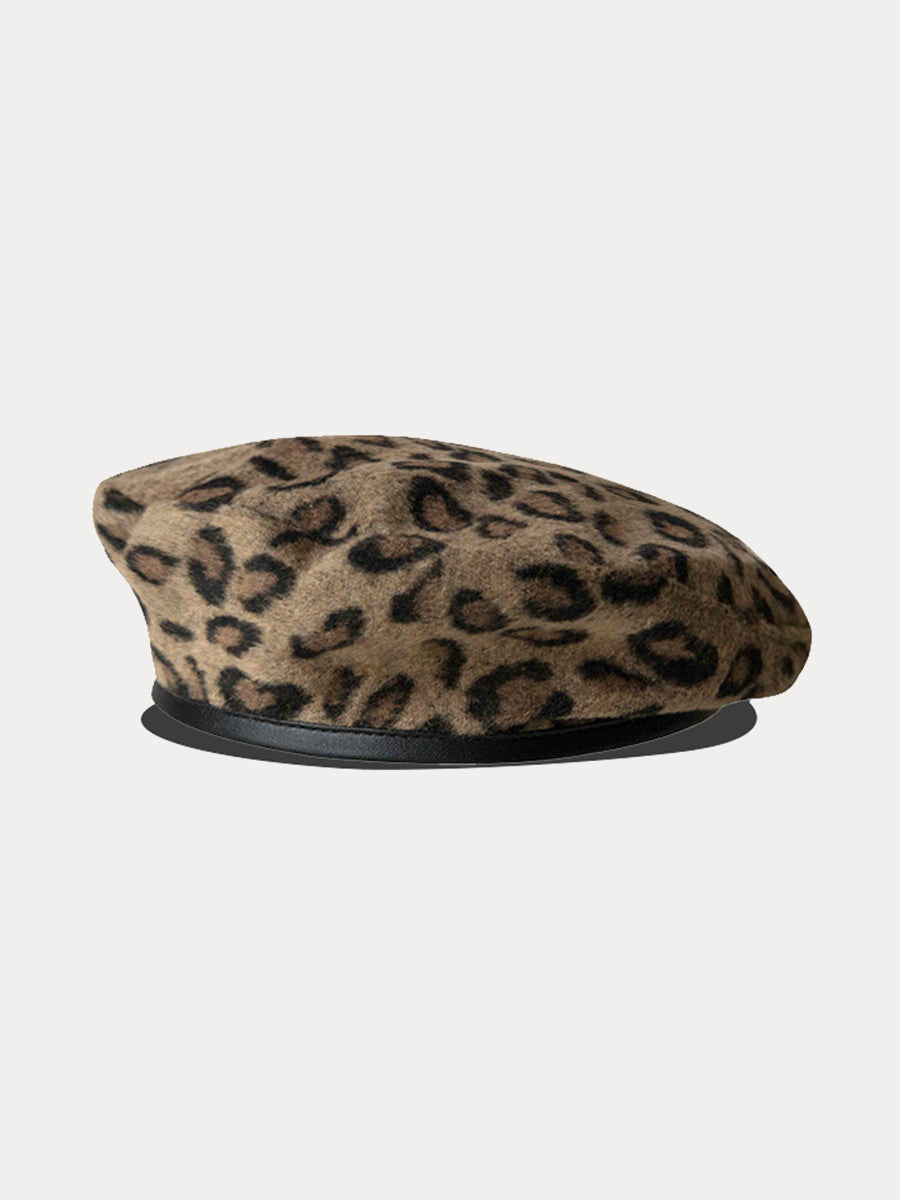 Autumn And Winter Vintage Leopard Beret Hat｜Awaytr®