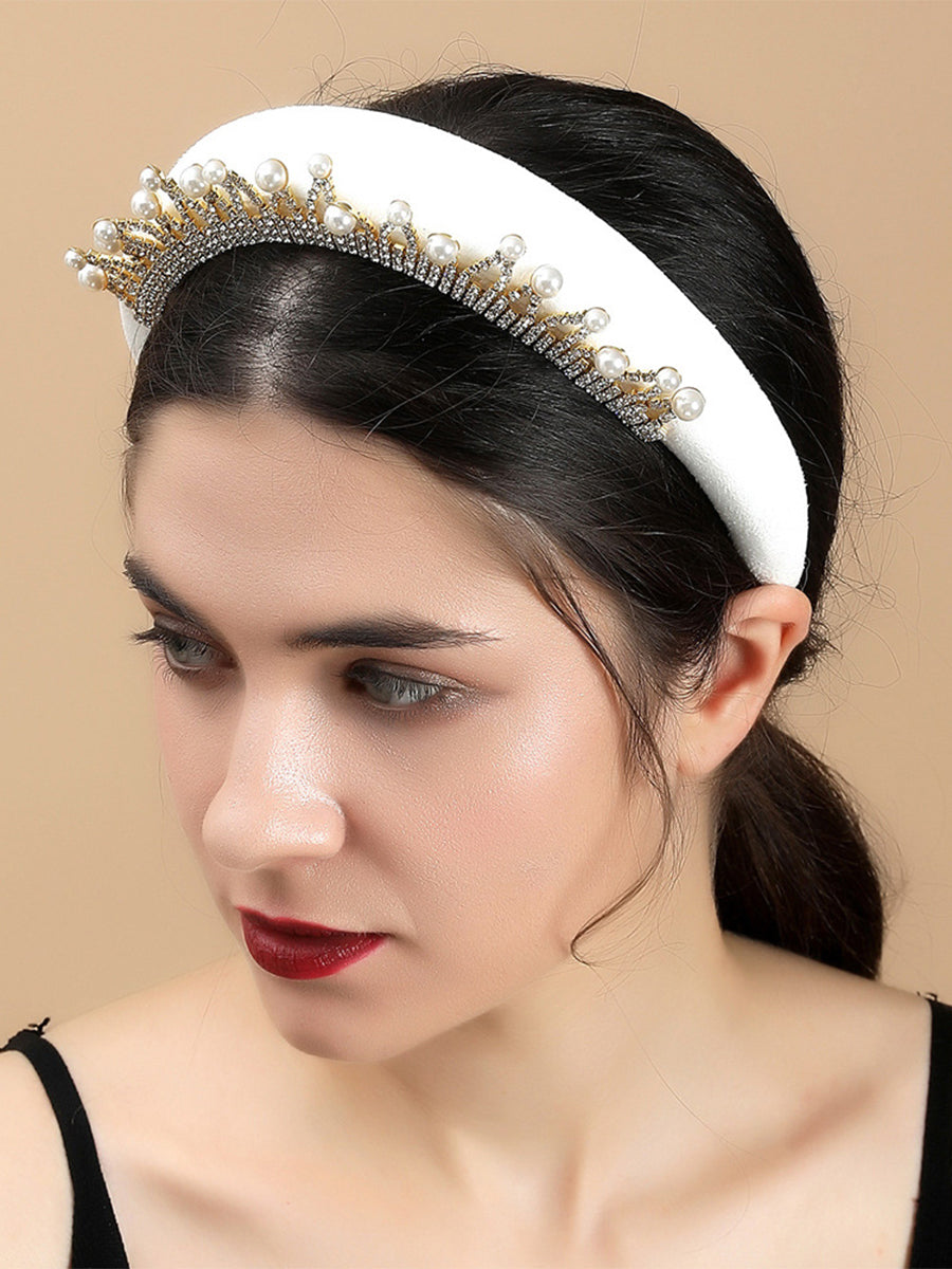 Fabric Rhinestone Baroque Bread Headband｜Awaytr®