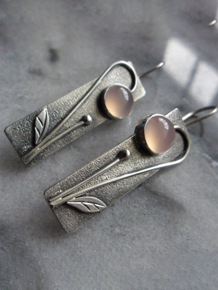 Retro Square Three-dimensional Leaf Earrings｜Awaytr®