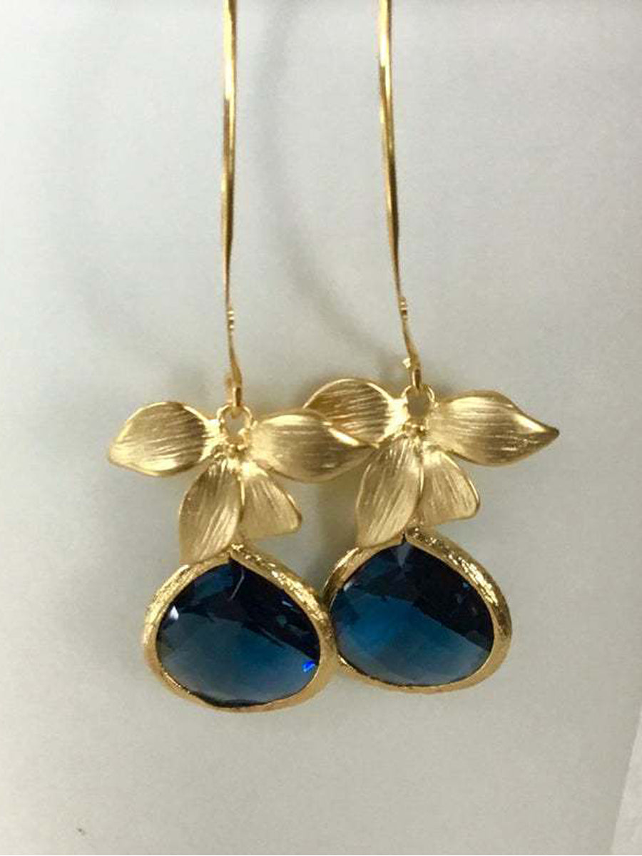 Irregular Flower Earrings With Gemstones｜Awaytr®