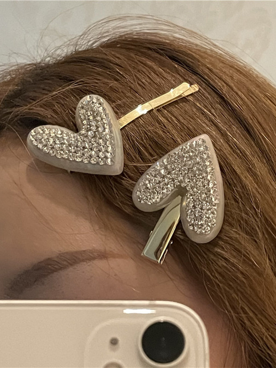 Heart Shaped Rhinestone Hair Clip｜Awaytr®