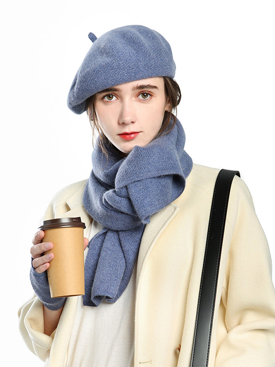 3 IN 1 Solid Color Hats Scarves Gloves｜Awaytr®