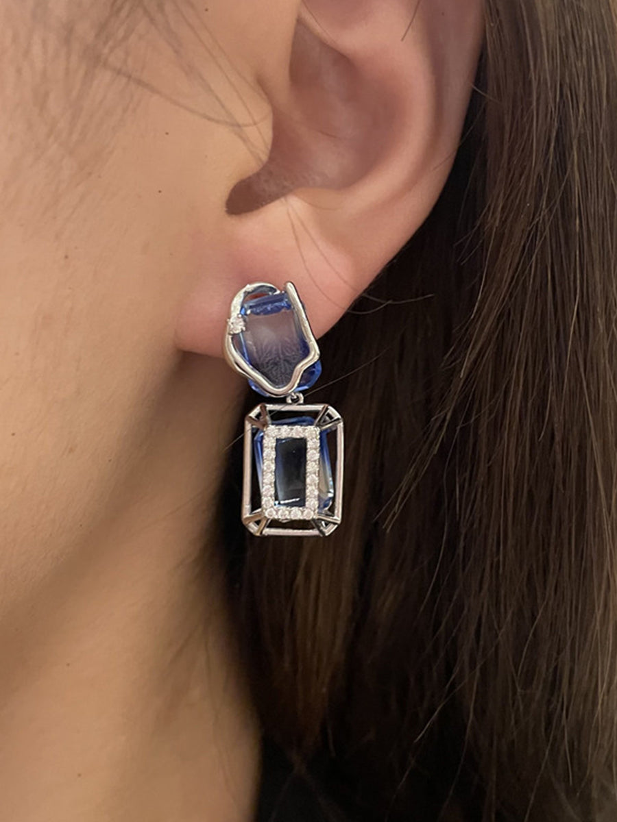 Blue Gradient Zircon Earrings｜Awaytr®