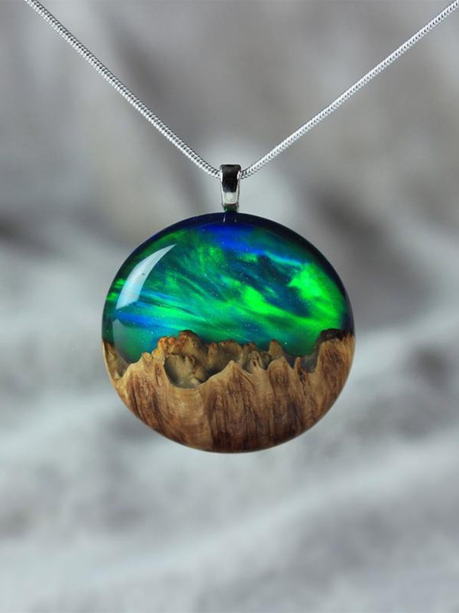 Round Starry Sky Dream Time Necklace｜Awaytr®