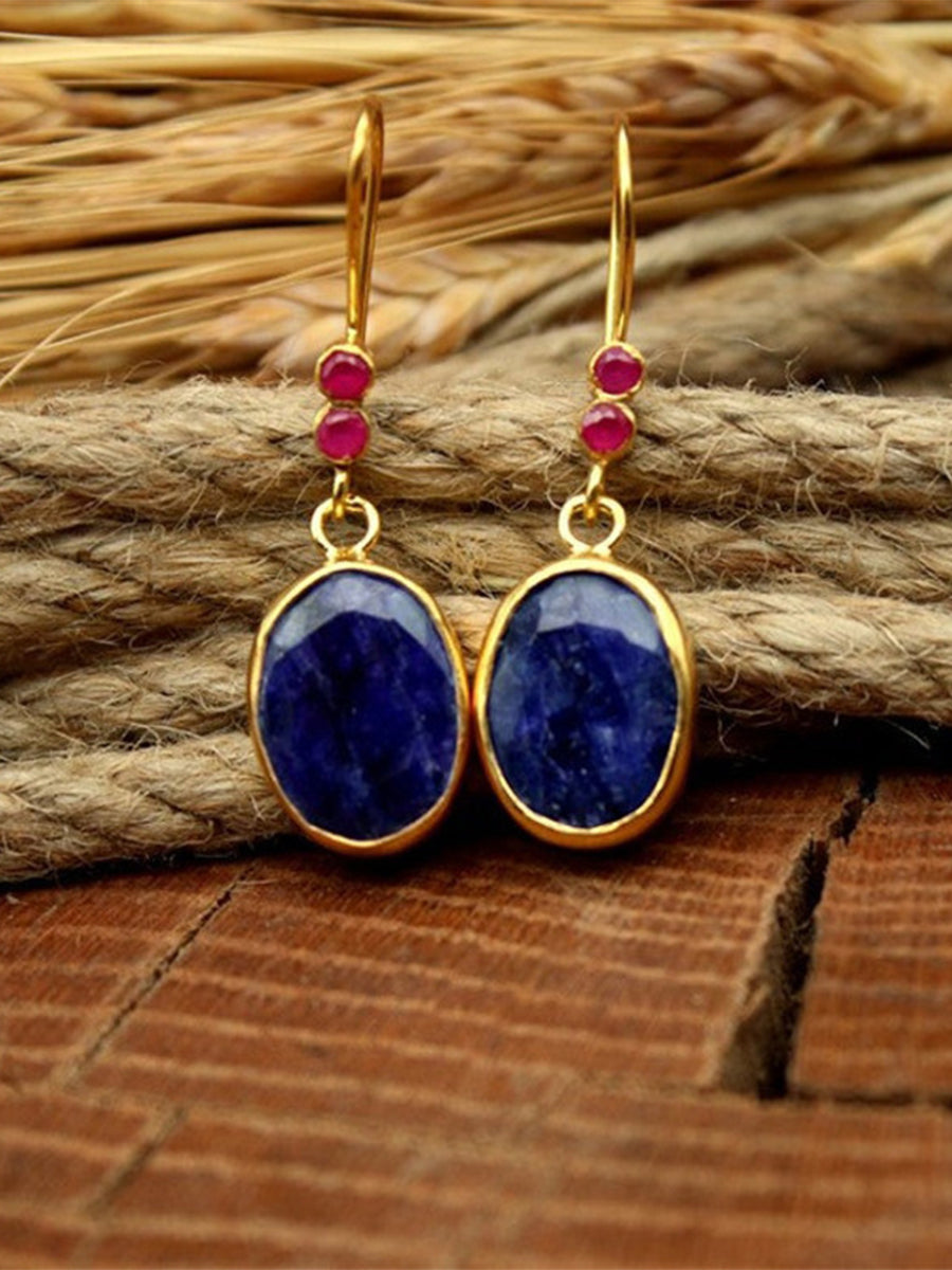 Vintage Water Drop Lapis Lazuli Earrings｜Awaytr®