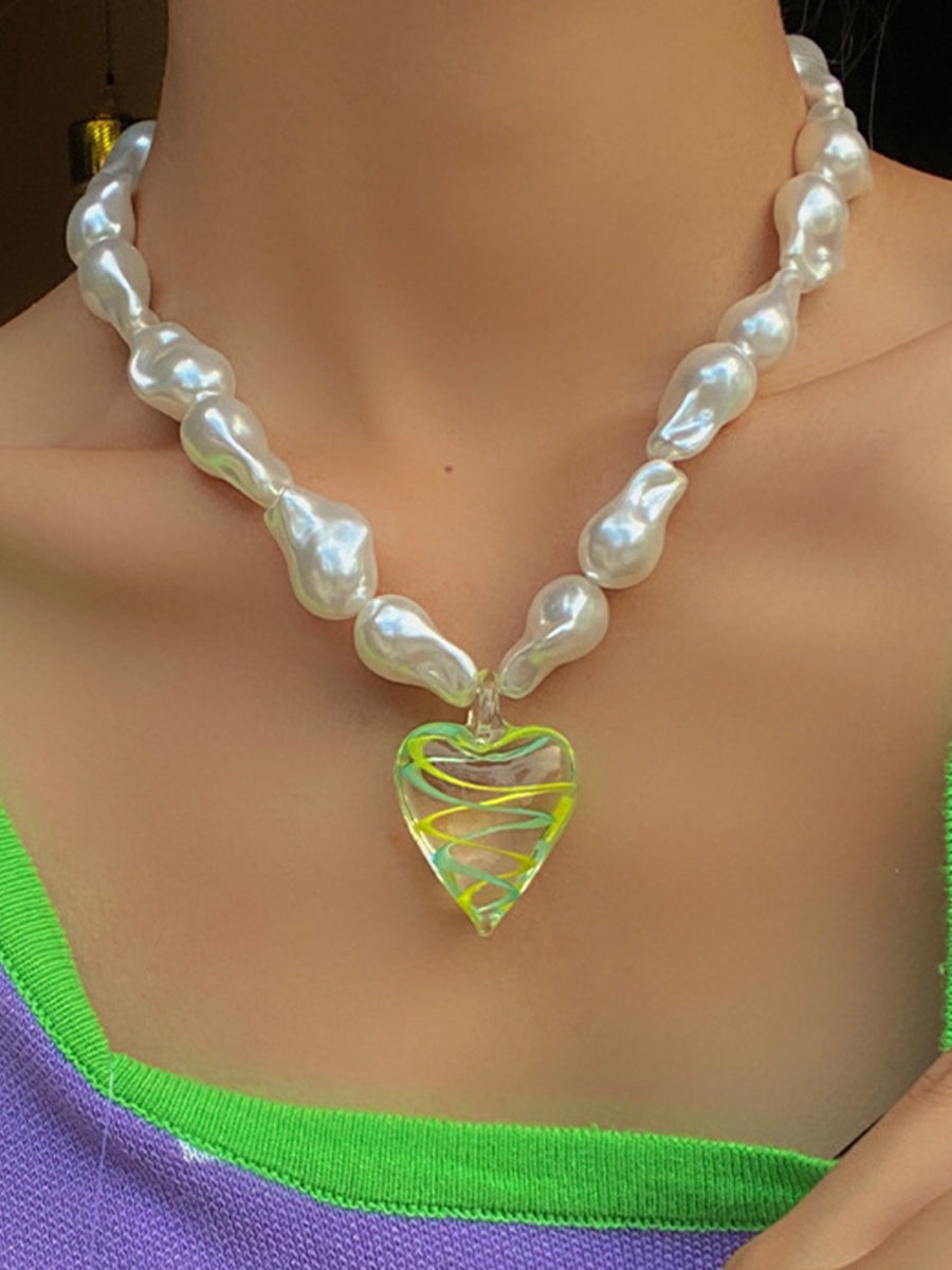 Pearl Transparent Love Necklace｜Awaytr®