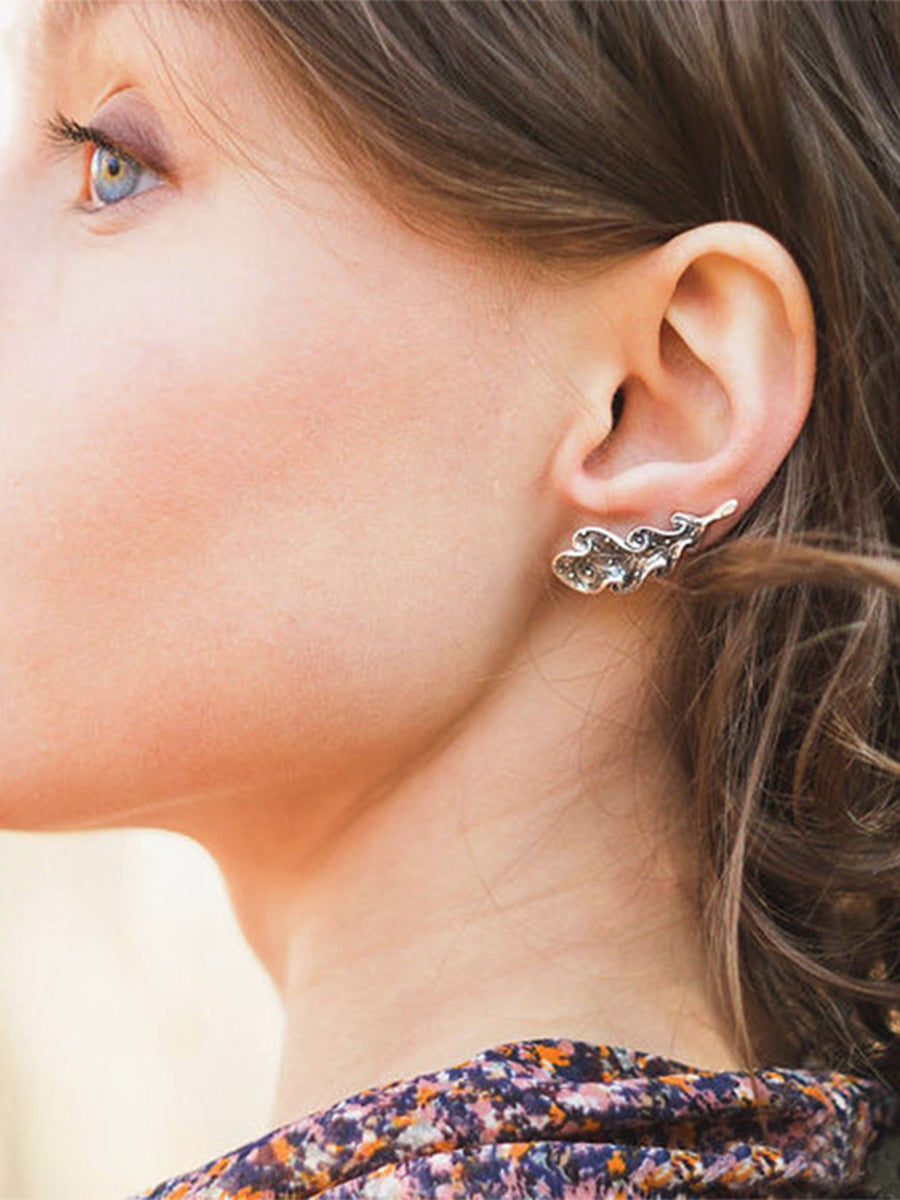 Vintage Oak Leaf Pattern Earrings｜Awaytr®