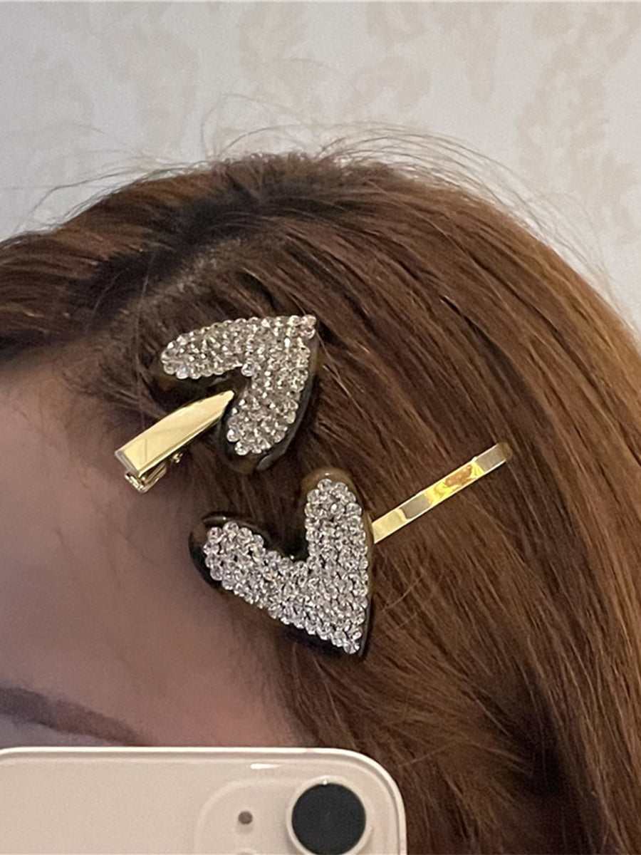 Heart Shaped Rhinestone Hair Clip｜Awaytr®