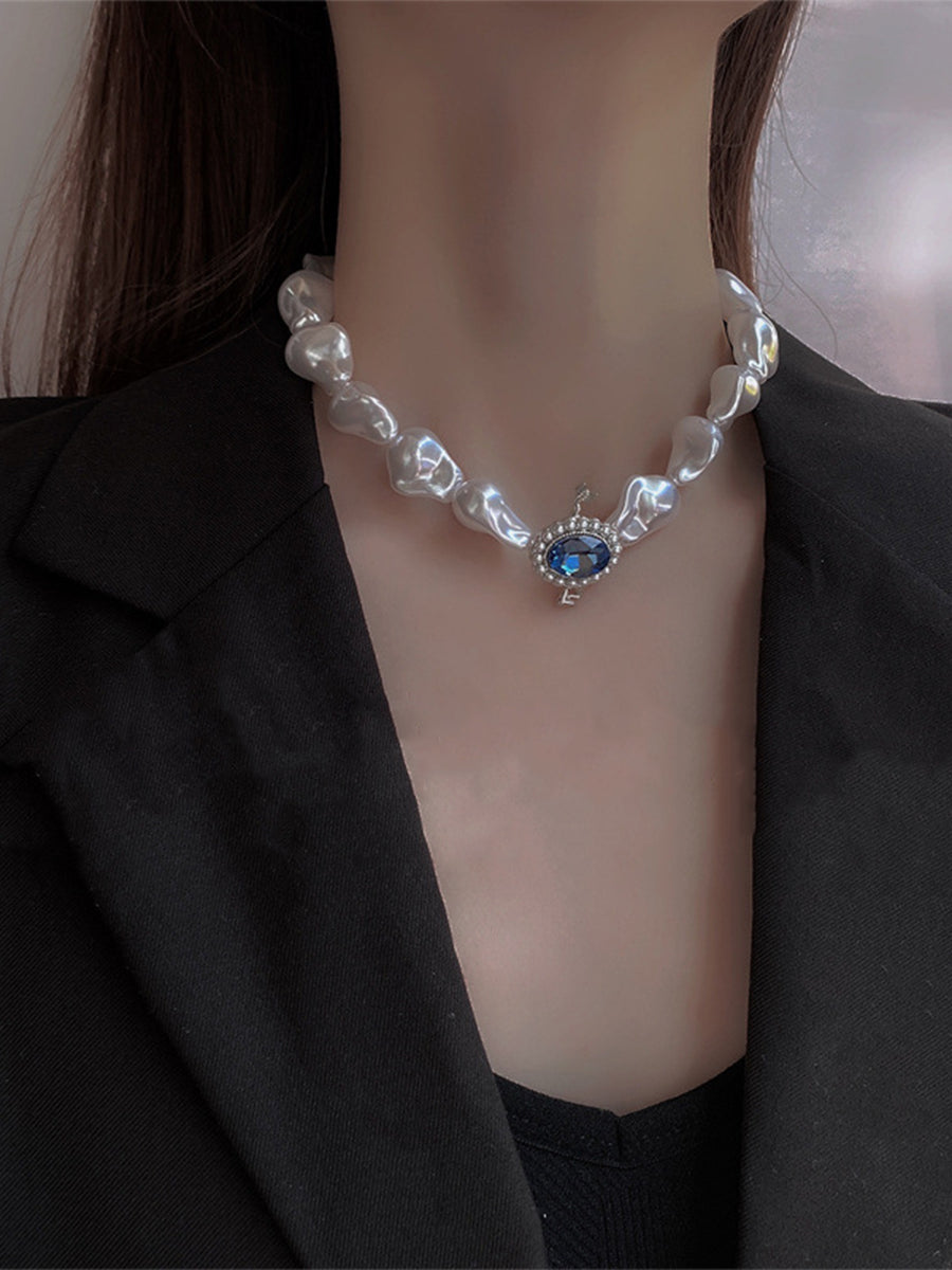 Vintage Sapphire Shaped Pearl Necklace｜Awaytr®