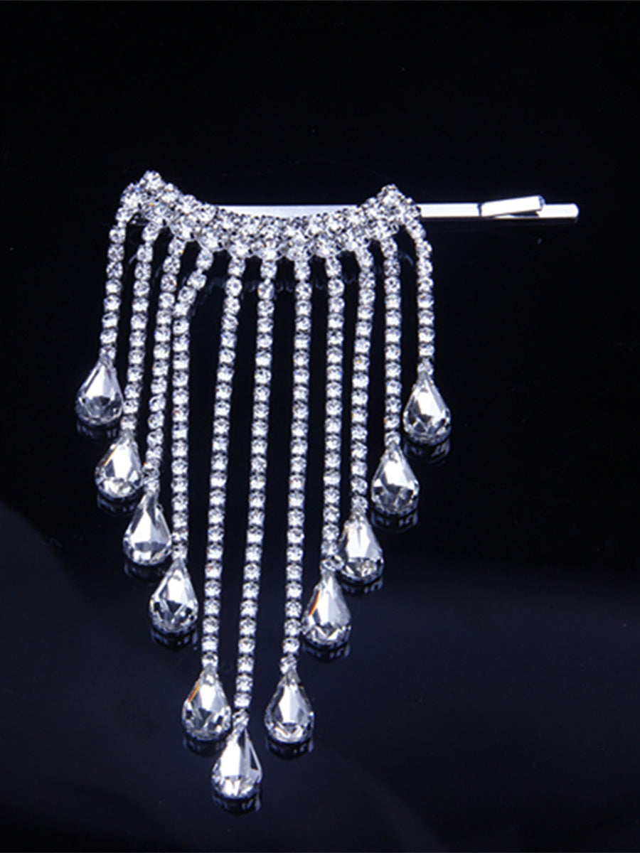 Long Fringed Drop-shaped Rhinestone Hair Clip｜Awaytr®