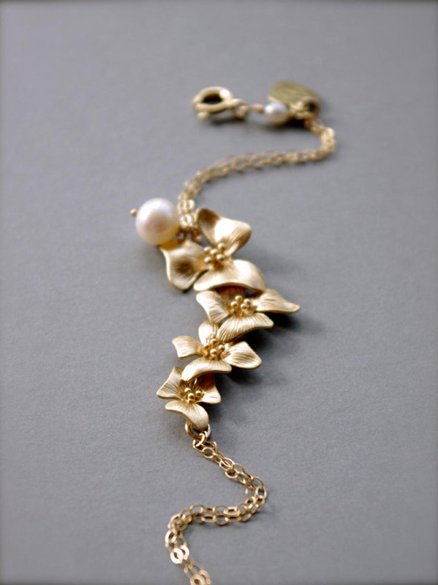 Flower Inlaid Pearl Bracelet｜Awaytr®