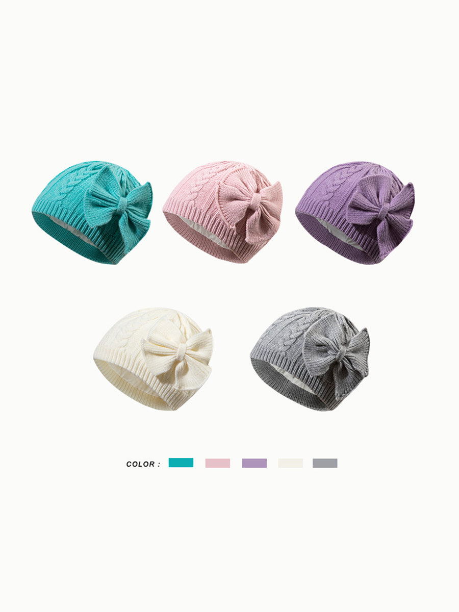 Pure Color Bow Pullover Knit Hat｜Awaytr®