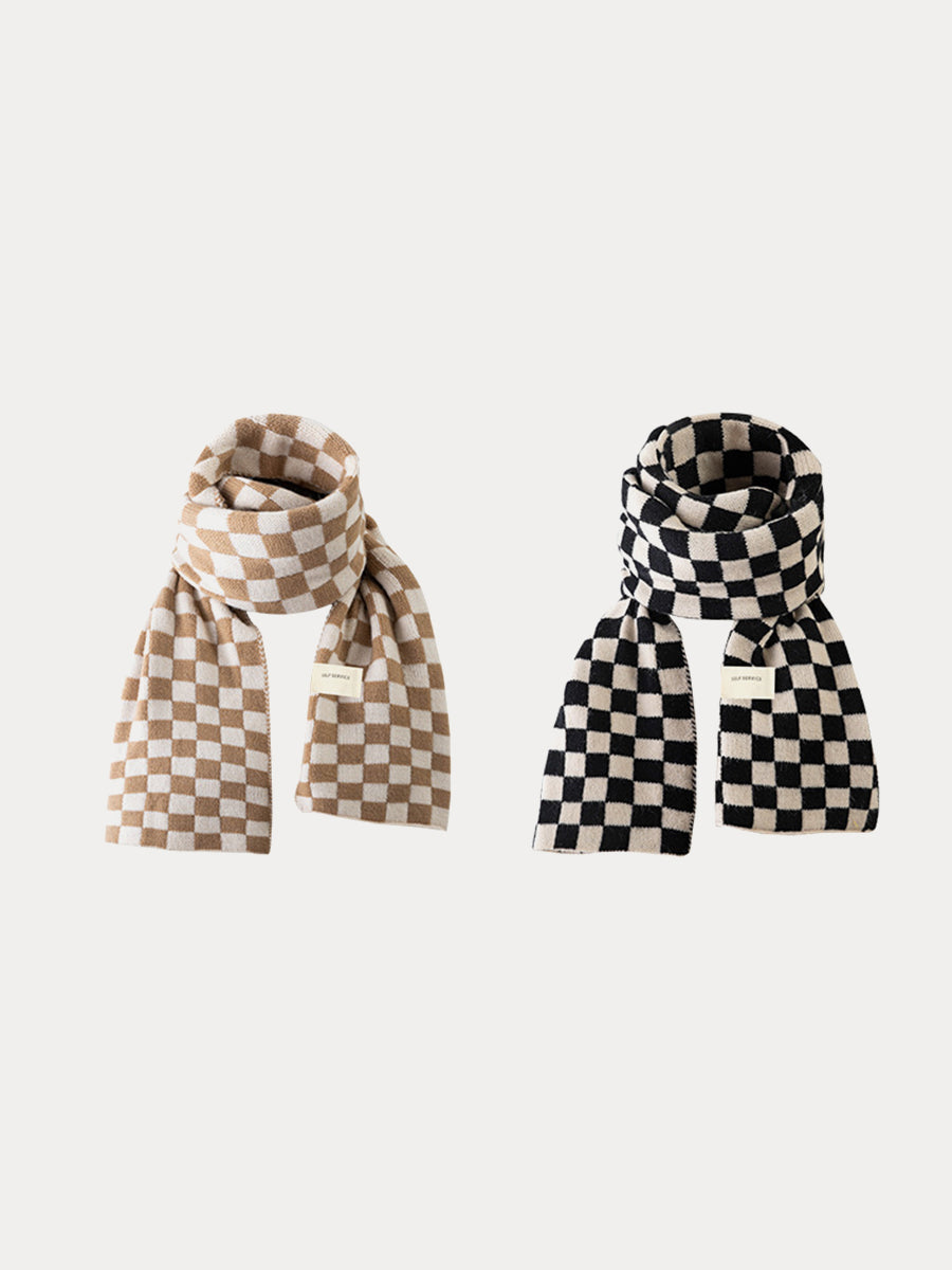 British Classic Black And White Check Imitation Cashmere Scarf｜Awaytr®