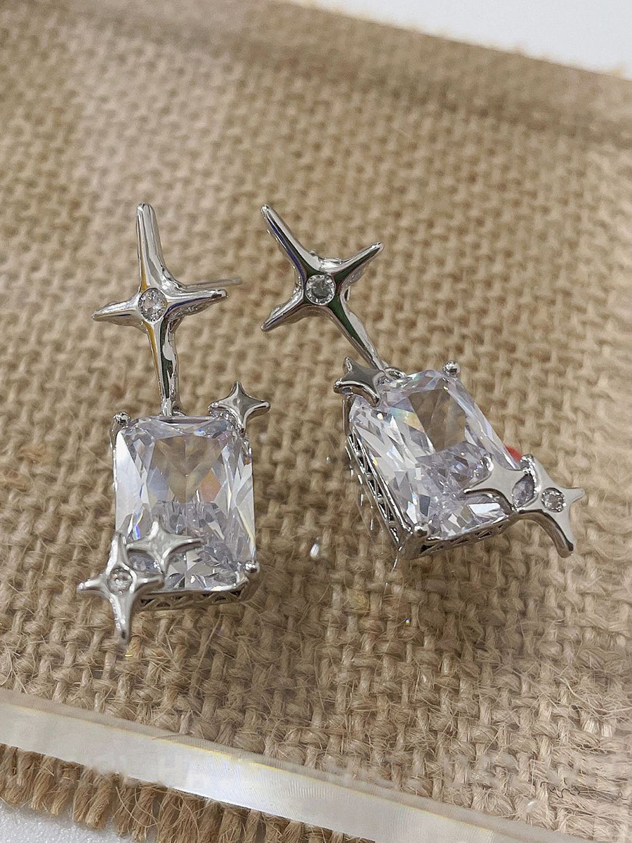 Vintage Silver Cross Star Earrings｜Awaytr®