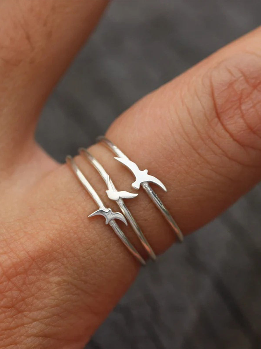 Simple Three-piece Seagull Ring｜Awaytr®