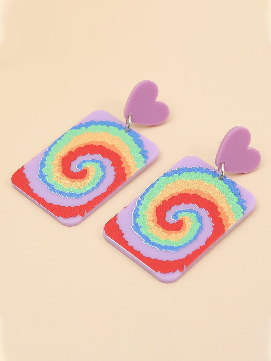 Embossed Rainbow Acrylic Earrings｜Awaytr®