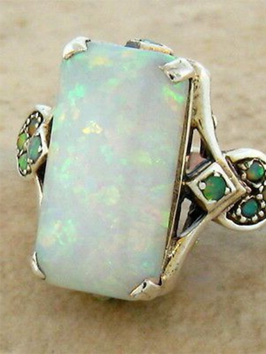 Vintage Mosaic Square Opal Ring｜Awaytr®