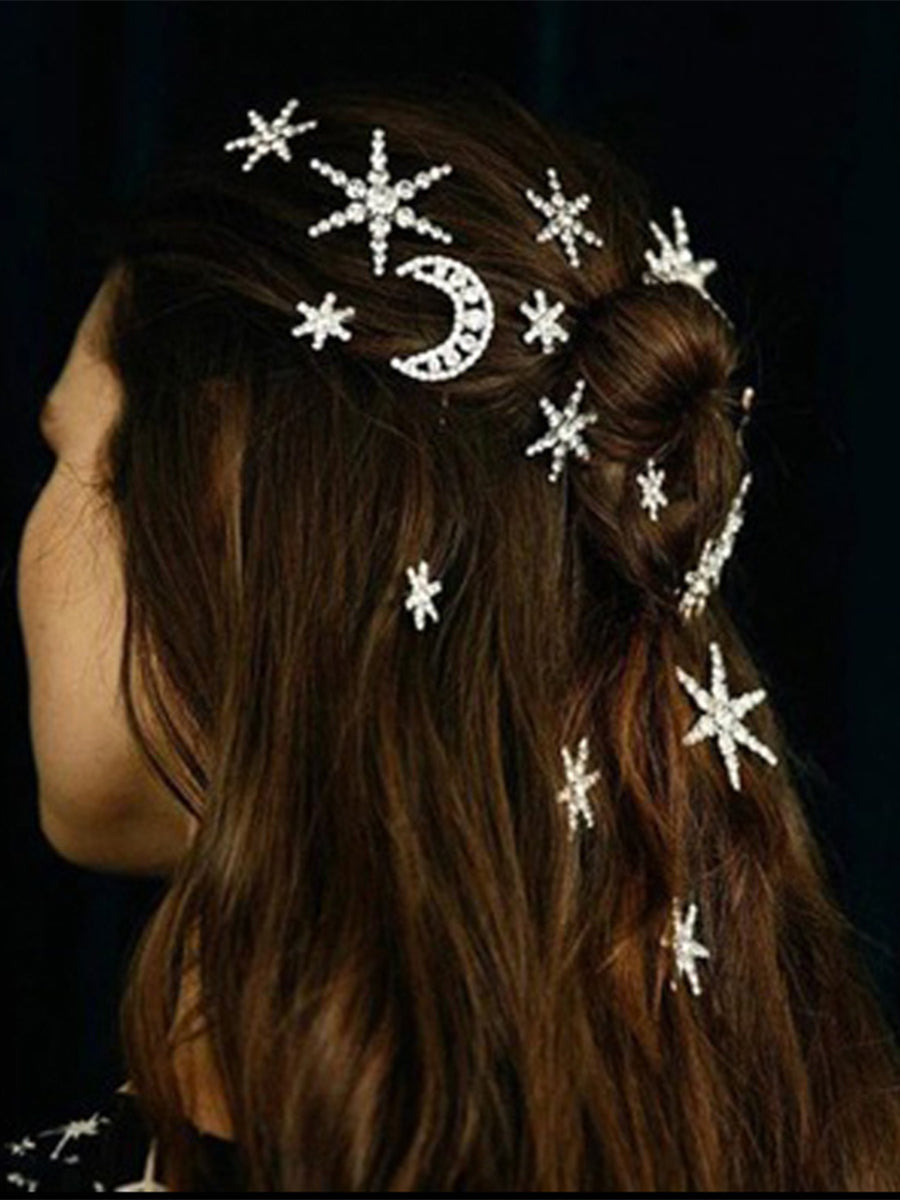 Stars And Moon Flashing Diamond Clips｜Awaytr®