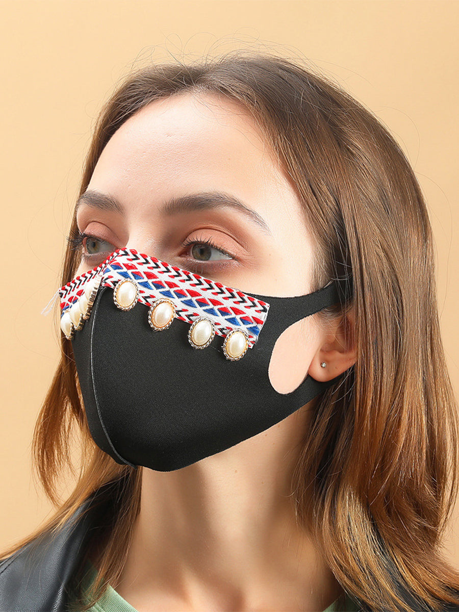 Personalized Black Fabric Baroque Mask｜Awaytr®