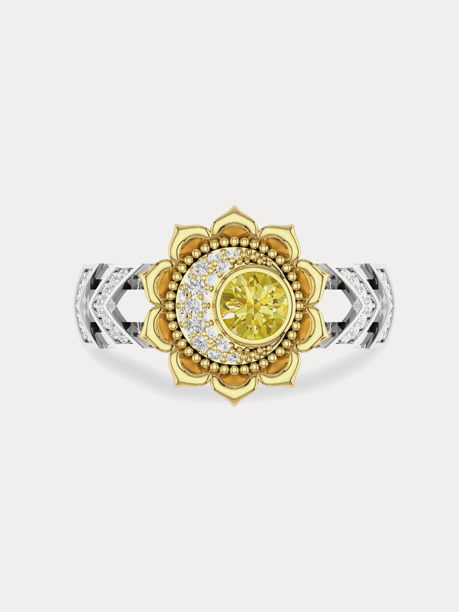 Hollow Sunflower Sun Moon Ring｜Awaytr®