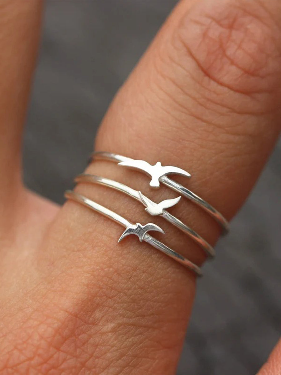 Simple Three-piece Seagull Ring｜Awaytr®