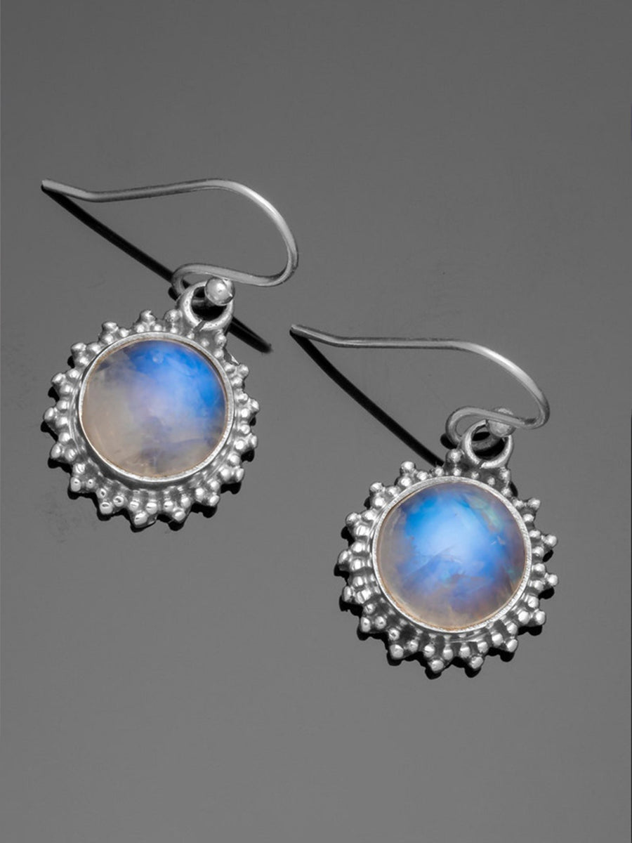 Simple Sunflower Inlaid Moonstone Earrings｜Awaytr®