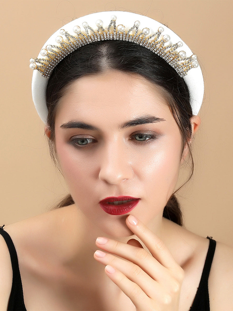 Fabric Rhinestone Baroque Bread Headband｜Awaytr®