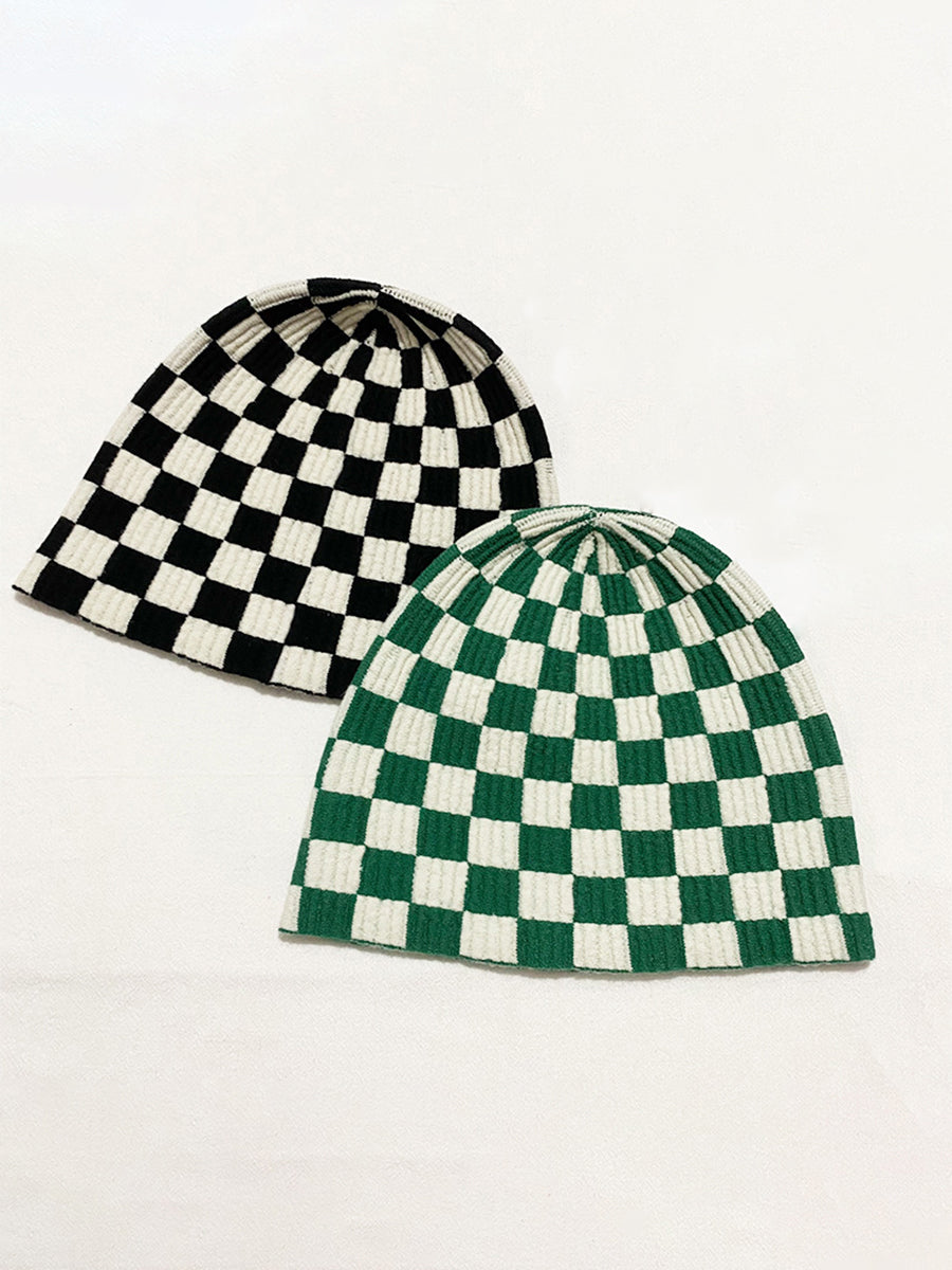 Fashion Checkerboard Plaid Knit Hat｜Awaytr®