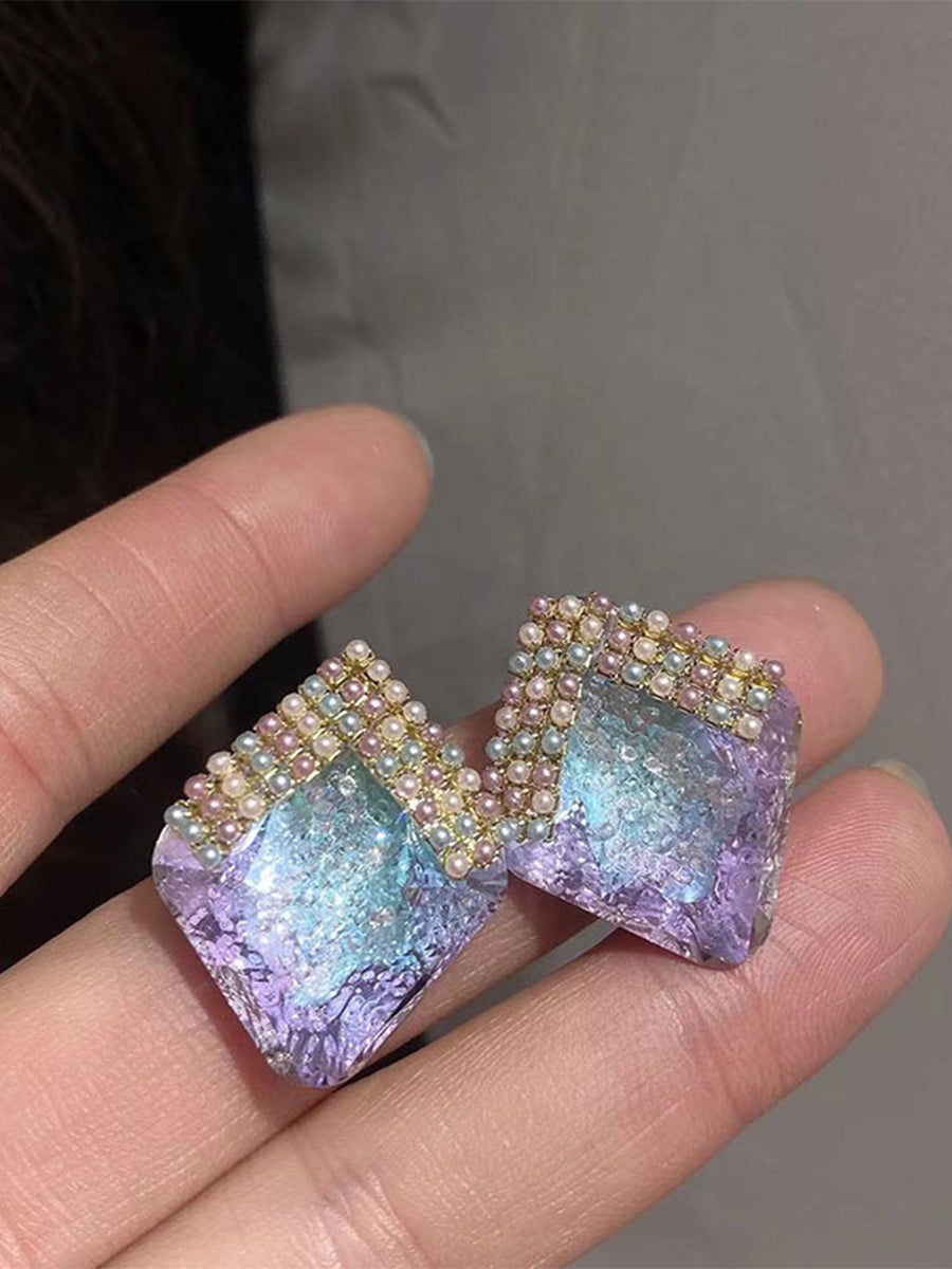 Colorful Gemstone Crystal Earrings｜Awaytr®