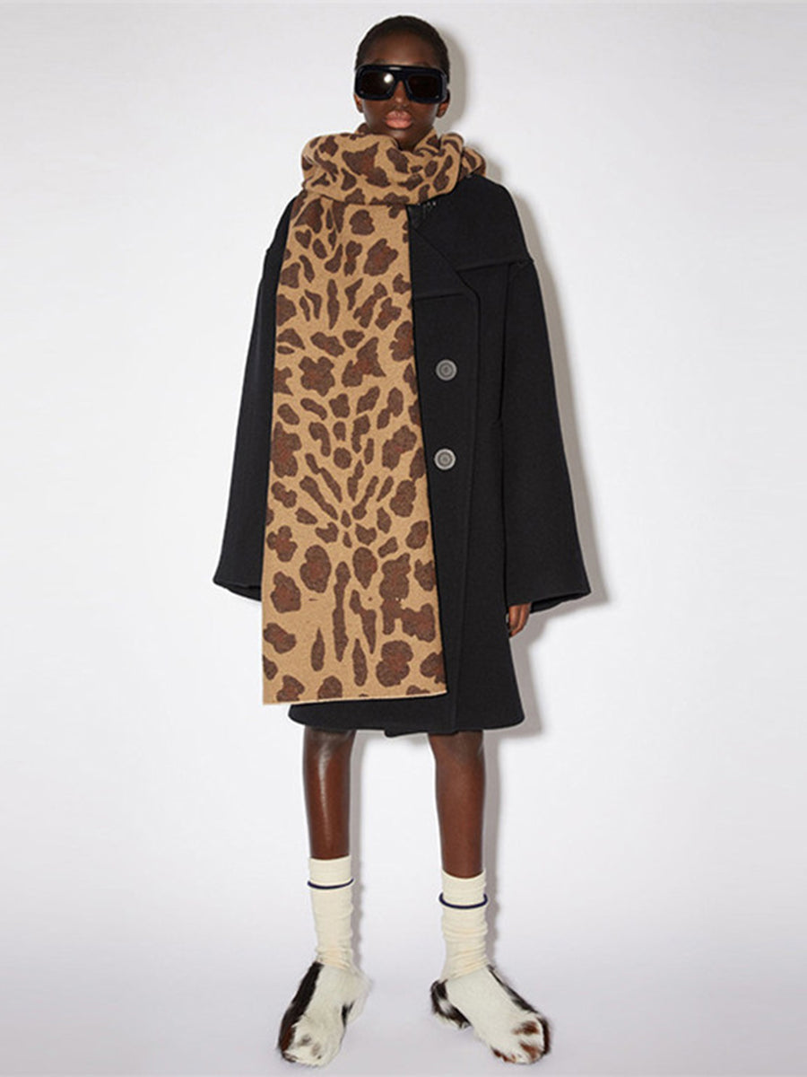 Cashmere Leopard Print Thermal Scarf｜Awaytr®