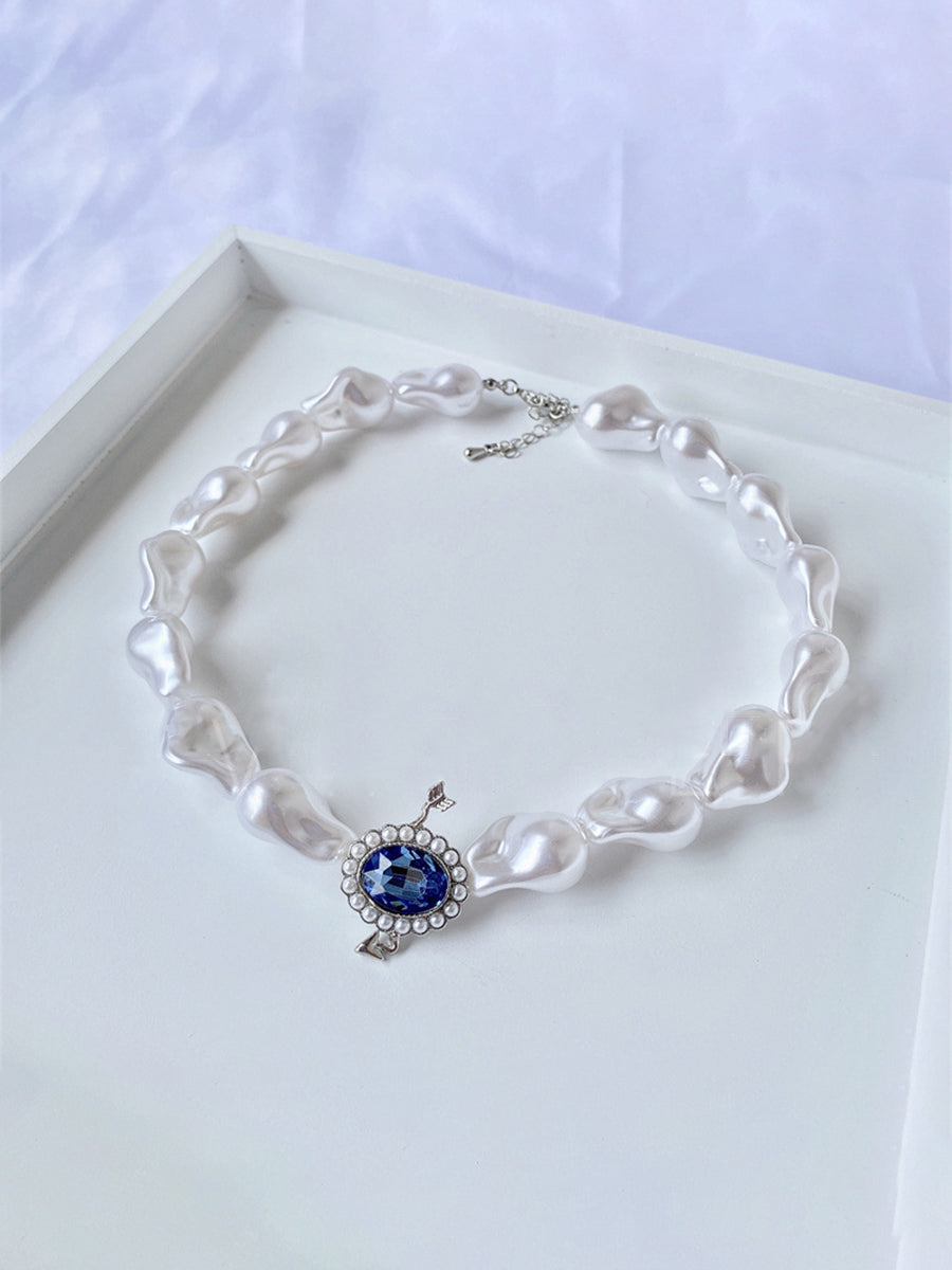 Vintage Sapphire Shaped Pearl Necklace｜Awaytr®