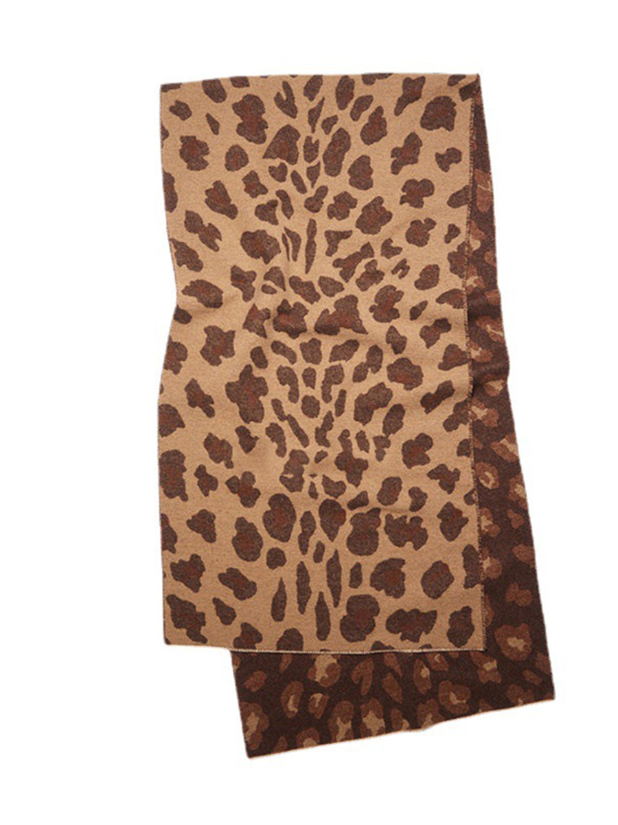 Cashmere Leopard Print Thermal Scarf｜Awaytr®