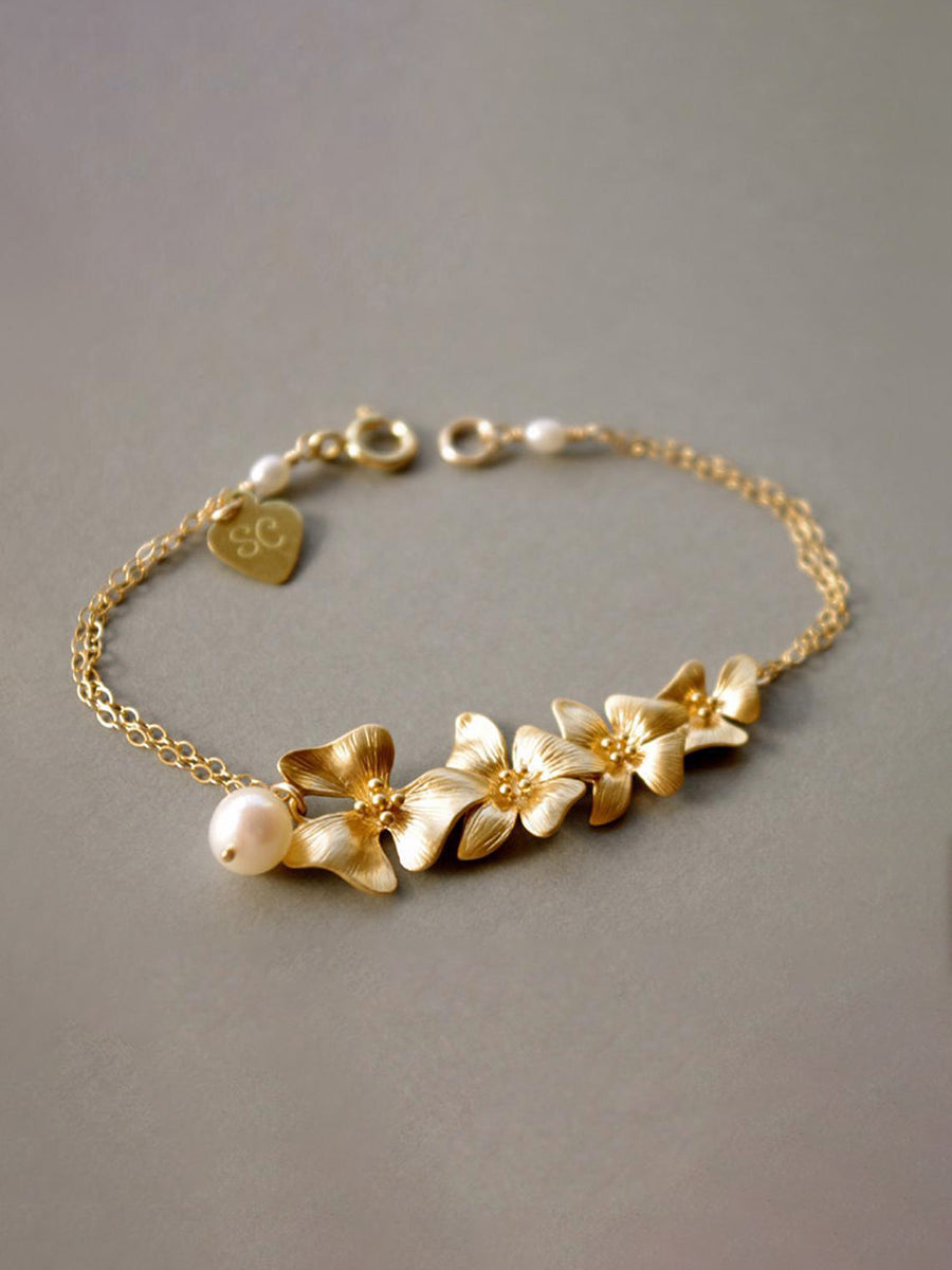 Flower Inlaid Pearl Bracelet｜Awaytr®