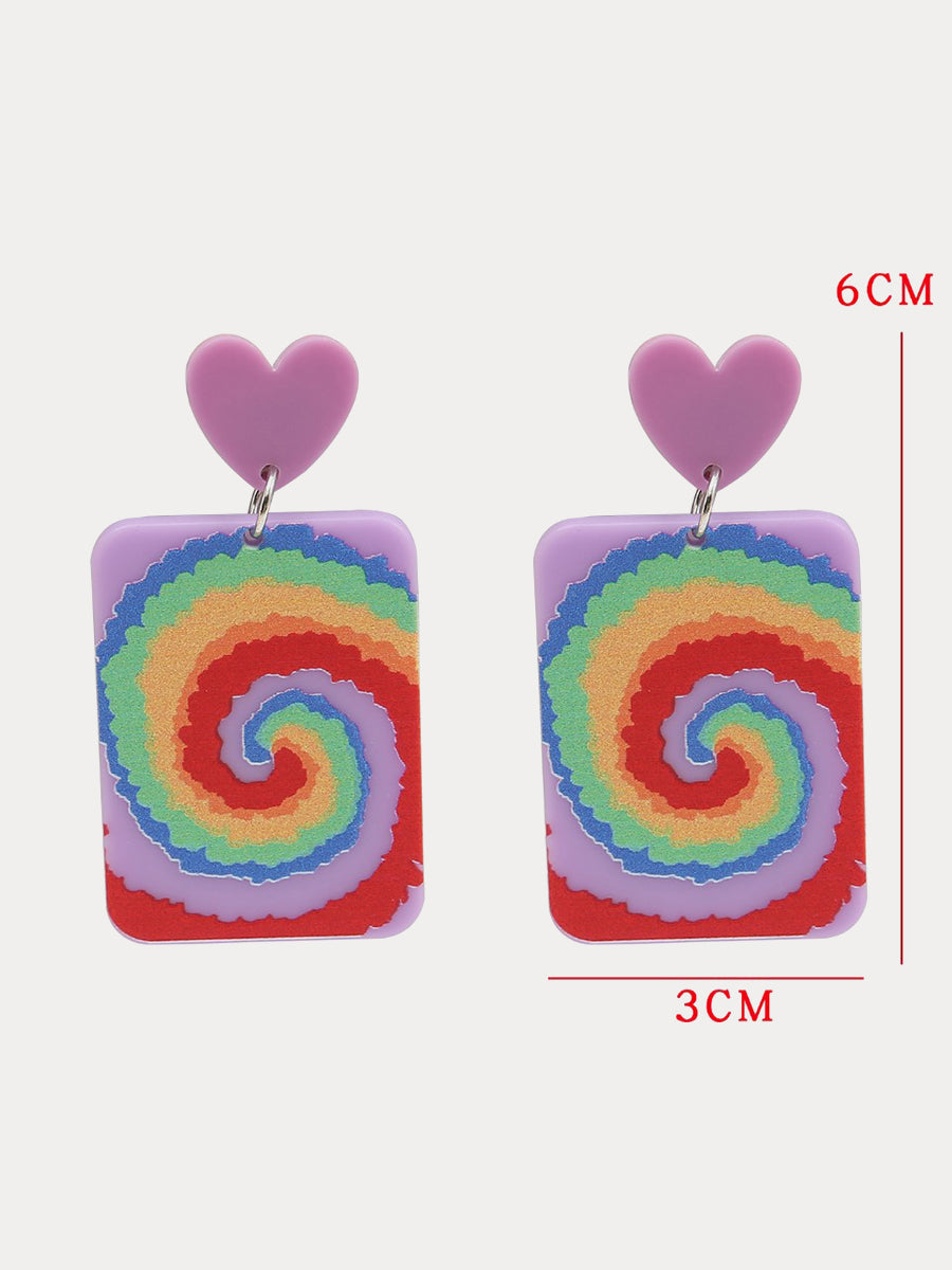 Embossed Rainbow Acrylic Earrings｜Awaytr®