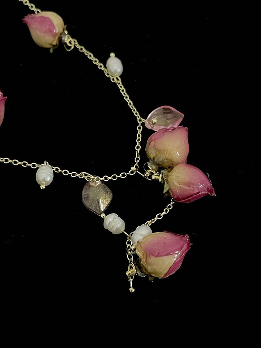 Pearl Preserved Flower Necklace｜Awaytr®