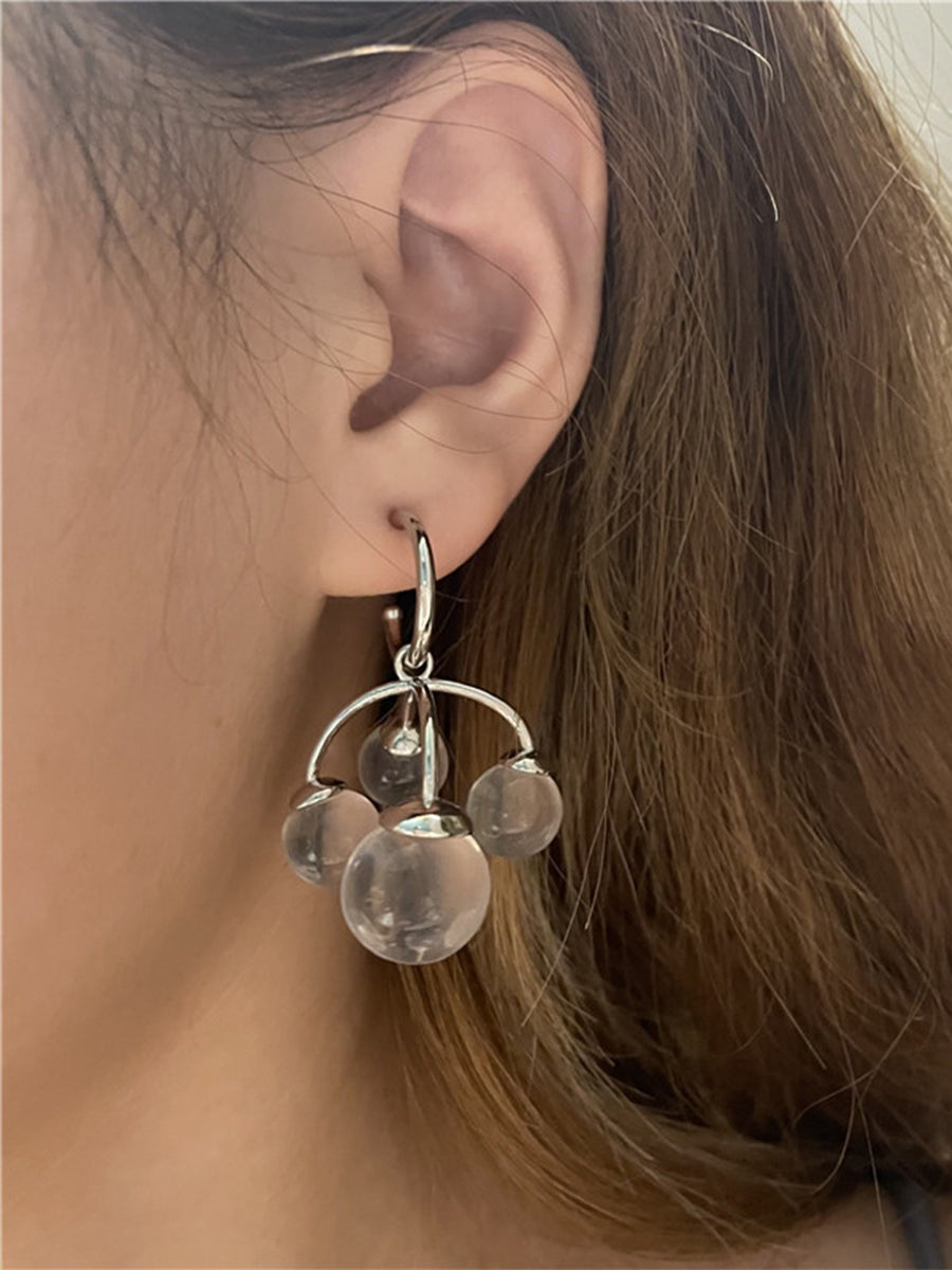 Transparent Acrylic Round Bead Earrings｜Awaytr®