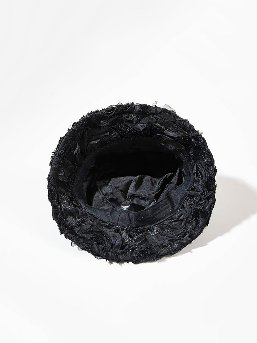 Autumn and Winter Vintage Black Lace Flower Fisherman Hat｜Awaytr®