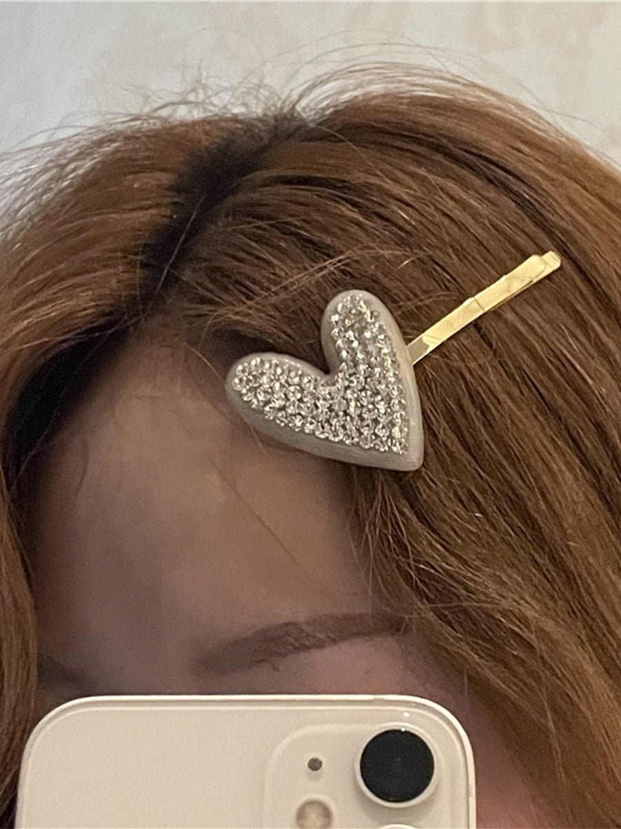 Heart Shaped Rhinestone Hair Clip｜Awaytr®