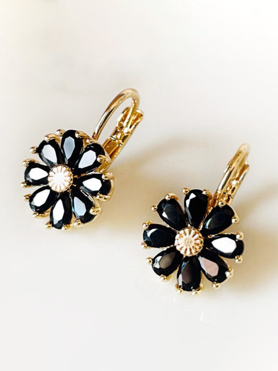 Flower Inlaid Zircon Earrings｜Awaytr®