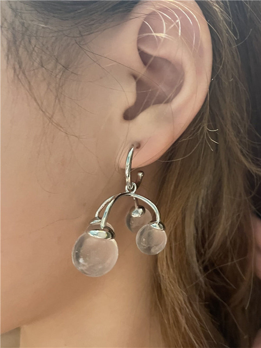 Transparent Acrylic Round Bead Earrings｜Awaytr®