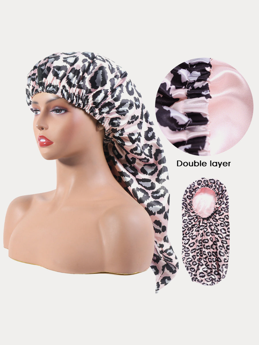 Leopard Print Invisible Adjusting Button Button Long Adult Nightcap｜Awaytr®