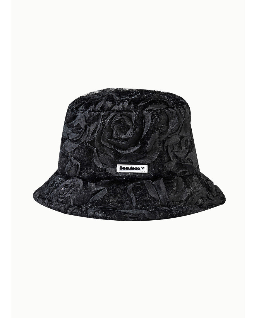 Autumn and Winter Vintage Black Lace Flower Fisherman Hat｜Awaytr®