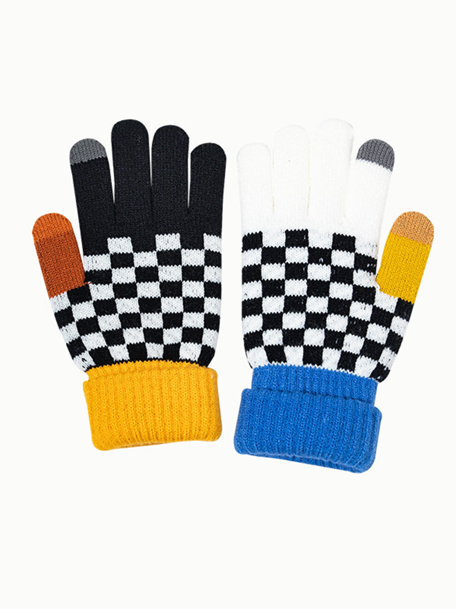 Touch Screen Checkerboard Split Finger Gloves｜Awaytr®